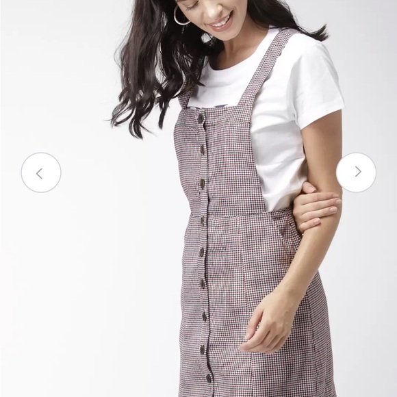 Mixed threards Women Maroon & White Checked Pinafore
Dress Size XS - Picture 1 of 6